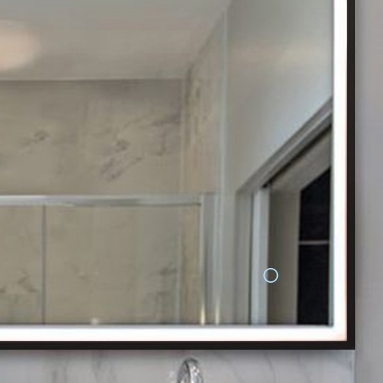 750x600x40mm Rectangle LED Mirror with Demister Touch Sensor Switch Wall Mounted Vertical or Horizontal